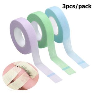 Cinta de pestañas postizas 3pcs/paquete cinta de extensión de pestañas transpirable tela micropore cintas fáciles de ojo lagrimal debajo de la almohadilla de pestañas individuales herramientas