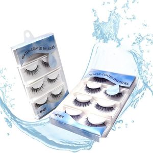 Faux cils 4 paires/boîte eau colle autocollante auto-adhésif auto-enduit réutilisable épais faux cils livraison directe santé beauté Makeu Dhaut