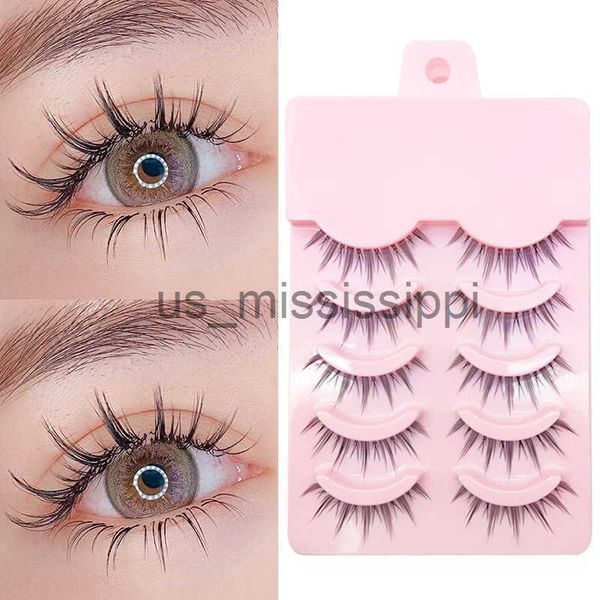 Faux cils 5 paires de cils Manga naturels cils doux épais faux cils Manga cils quotidiens rencontres maquillage cils inférieurs cils vaporeux x0830