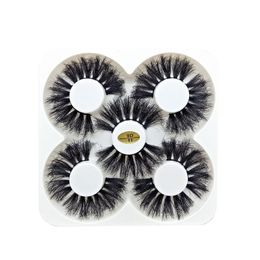 False wimpers 5 paren 5D mink Haarverlenging Dramatische Wispies Fluffy Fake Lashes Make-up wreedheidvrije handgemaakte wimpermede