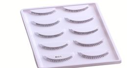 Valse wimpers 5 paar onderste wimperspakket synthetisch haar natuurlijk dagelijks onderste herbruikbare transparante band B012294555