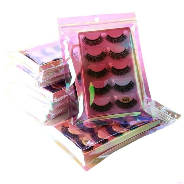 Faux Cils 5 paires de faux cils russes bande D Curl Extensions de cils fournitures combinaison vente en gros maquillage livraison directe santé Dhryy