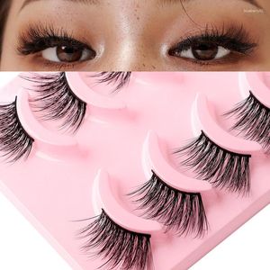 Faux cils 5 paires demi-cils 3D chat faux vison cils naturels moelleux courts extensions douces maquillage