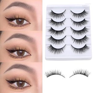 Valse Wimpers 5 Pairs Mink Natuurlijke Piekerige Lange Nep Wimpers Handgemaakte Gevleugelde Dikke Lash Voor Wimper Extension Makeup Tools