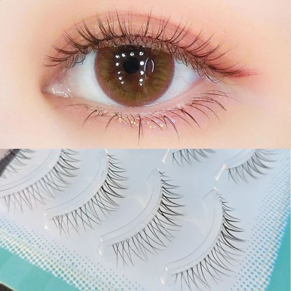 Eyeleashas postizas 5 pares Natrual Eyelashes Clear Band Soft Air Soft Korean Ojes Extension Set Al por mayor Mayor Reutilable Ultra Light Mink 231116