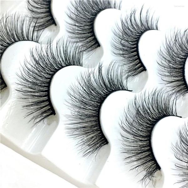 Faux cils 5 paires Natural 6D fausse vison cheveux à la main