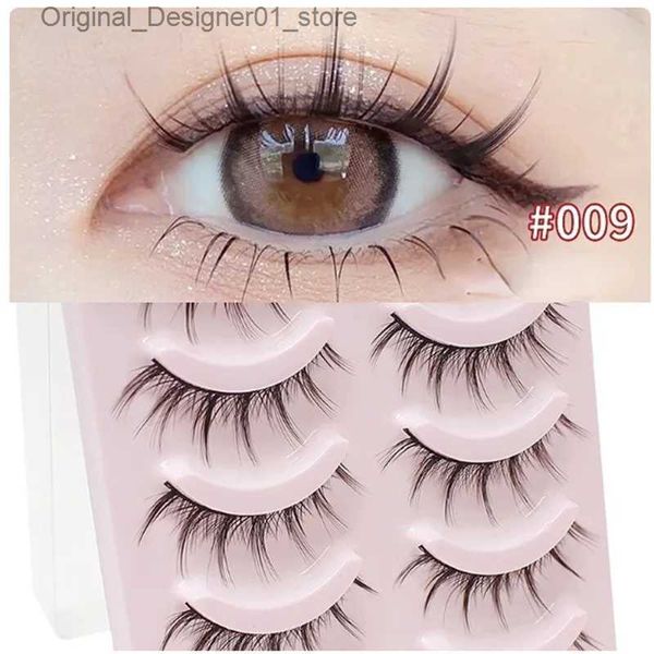 Faux cils 5 paires de nouveaux mangas naturels cils doux et épais dates quotidiennes de maquillage vaporeux Q240425