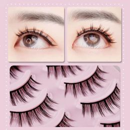 Faux cils 5 paires femmes beauté hard terrier long long furly extension de cils simulation naturelle une forme fausse