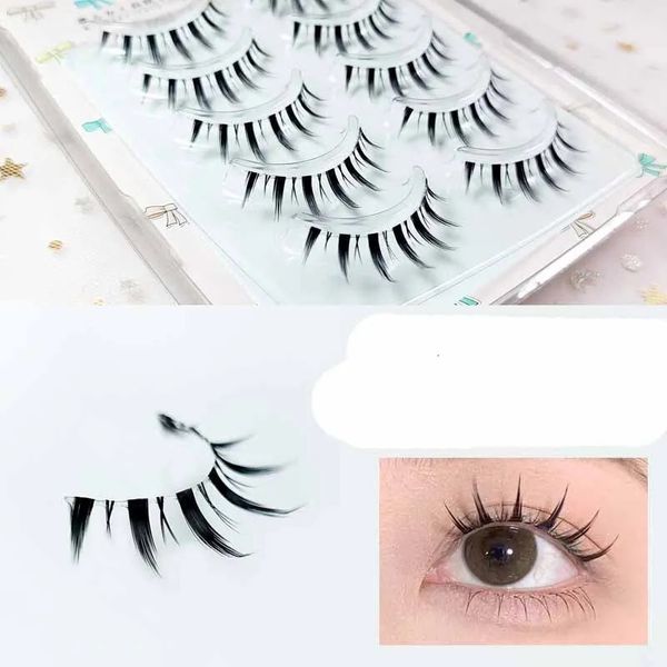 Faux cils 5 paires femmes naturel japonais maquillage sérieux court mince cils cosplay 231017