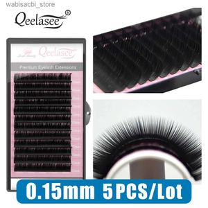 Faux cils 5 pièces 0.15mm B/D/C 8-15mm extension de cils naturels cils de vison couleur noire individuelle eyelash24327