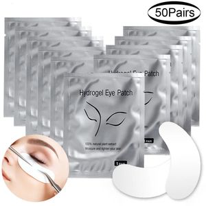 Faux cils 50 paires autocollants pour les yeux cils patchs hydrogel greffage cils sous tampons cils outils maquillage 231017