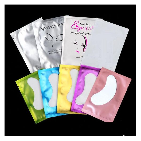 Faux Cils 50Pairs Mix Color Eyelash Silk Eye Pads Sous Maskes Extension Surface Paper Lsolation Pad Make Drop Delivery Health Dhin2