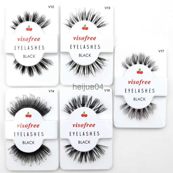 Faux cils 512 paires de cils Visofree 100 cheveux humains faits à la main faux cils Messy Nature maquillage des cils cils naturels maquiagem x0802