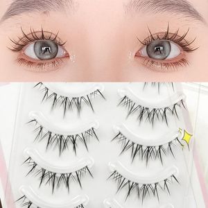 False wimpers 5pair 4D Mink Lashes Natural Short Long Invisible Thin Band Fake Curl Soft Extension items