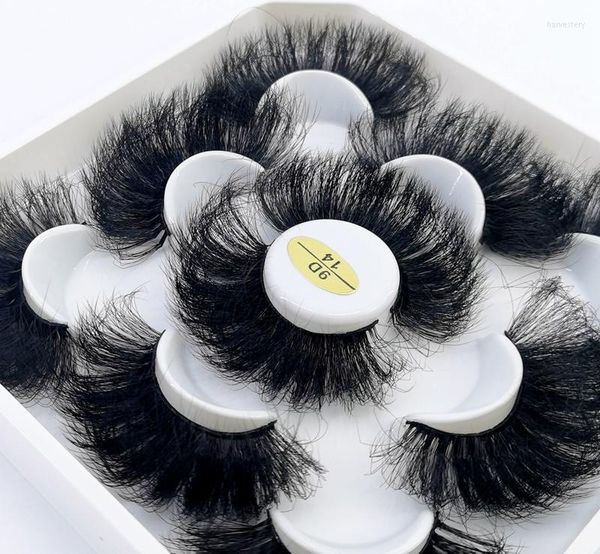 Pestañas postizas 5 pares 25 mm 3D Mink Lashes Bulk Faux con caja personalizada Wispy Natural Pack Short Wholesale EyelashesFalse Harv22