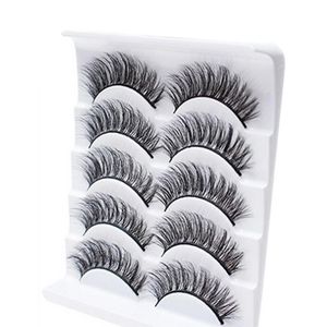 False wimpers 5pairs 3D Natural Long Wimel Extension Cross Volume Soft Fake Eye Lashes Make -up Tools Dropfalse