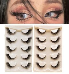 Faux cils 5 paires fausses fausses à la main 3D Las naturelles ailes et les cils de chat doux faux cils pour outil de maquillage Lash Extensionfalse1897971