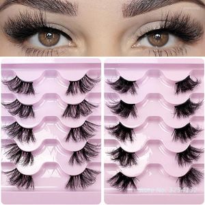 Faux cils 5 paires Demi-cils Légers Naturels Épais Longs Yeux Pour Femmes Filles