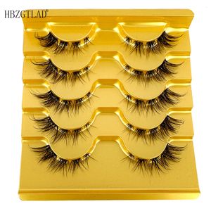 False wimpers 5pairs mink onzichtbare band Lash Extension Natural Cross Cluster Fairy 3d Faux Big Eye Long Nep Lashes 230821