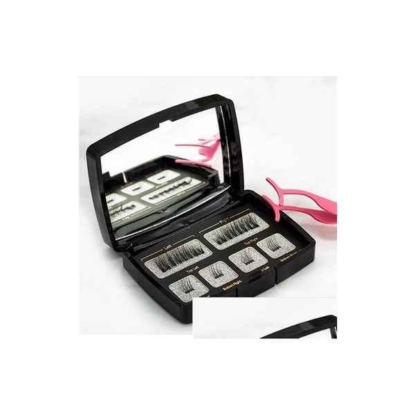 Faux Cils 6Pcs / Set Cils Invisibles Magnétiques Vison Avec Pince À Épiler 3D Épais Fl Bande Drop Delivery Santé Beauté Maquillage Yeux Dhwm8