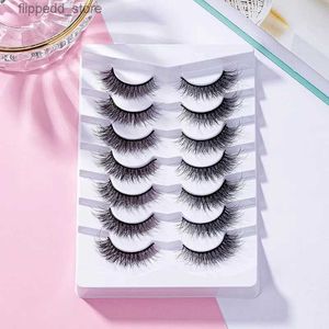 Valse wimpers 7 paar valse wimpers 17 mm Cat-Eye pluizige nertsenwimpers Faux nertsenwimpers 5D dramatisch lang dik volume nepwimpers Q231129