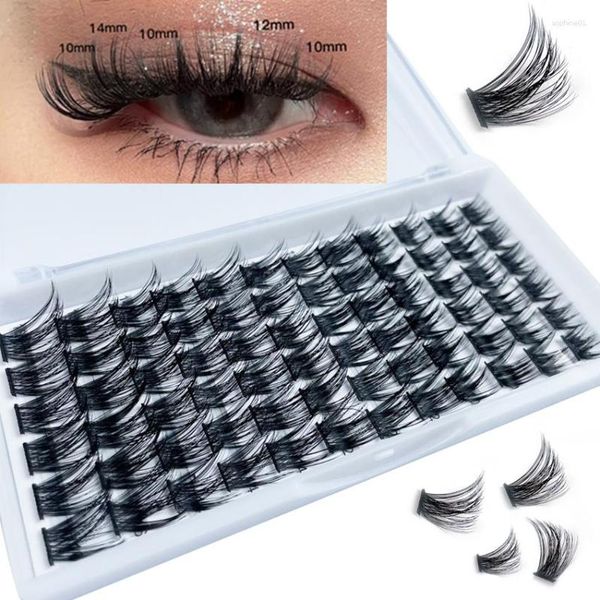 Pestañas postizas 72 en 1 Extensión de pestañas de visón D Curl Ruso Volumen Faux Individual Cluster Lashes Makeup Cilia