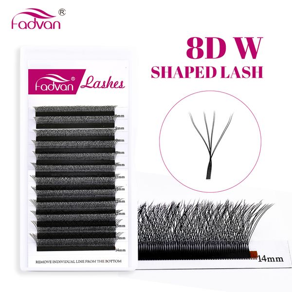 Faux cils 8D W Lashes Double couche 4D Shape Lash Extensions 815mm Natural Soft Volume Fan 007CD Premade 230530