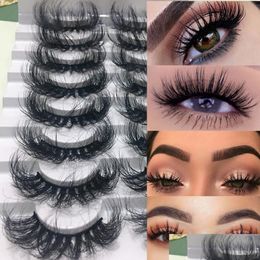 Faux Cils 8Paires Vide En Gros Faux Cils Longs Cils 25Mm Vison Moelleux Dramatique Pour Maquillage Cilsfalse Drop Delivery He Dhwfg