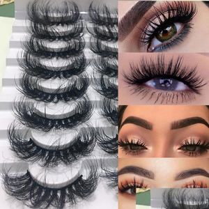 Faux Cils 8Paires Vide En Gros Faux Cils Longs Cils 25Mm Vison Moelleux Dramatique Pour Maquillage Cilsfalse Drop Delivery He Dhwfg