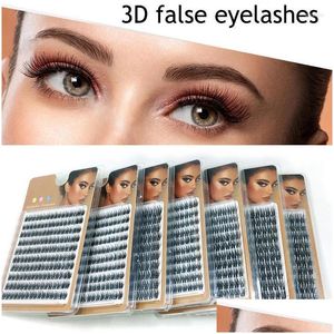 False wimpers 9mm15 mm cluster dik c/d krul individuele wimperverlenging wimpers bundels professionele make -up faux oog lashesfalse dhyci