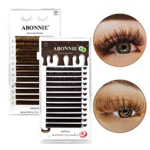 Faux cils Abonnie Brown Dark Brown Personal Eyellash Extension Premium 8-15 Mix Mink Professional Q2405101