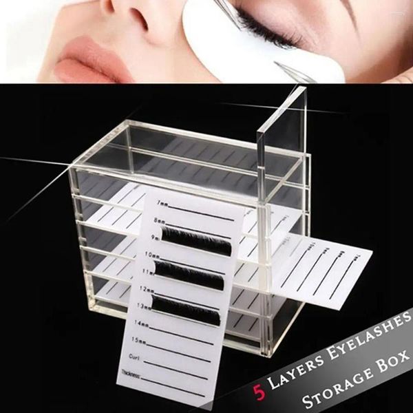 Faux-cils en acrylique pour extensions de greffage, boîte de rangement vide réutilisable, plateau de support de cils, conteneur d'affichage de cils