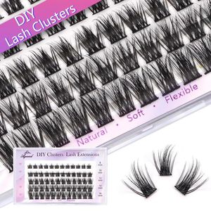 Valse Wimpers AGUUD DIY Clusters Premade Volume Fans Lash Extension Individuele Warmte Gebonden Cluster Make Wimpers