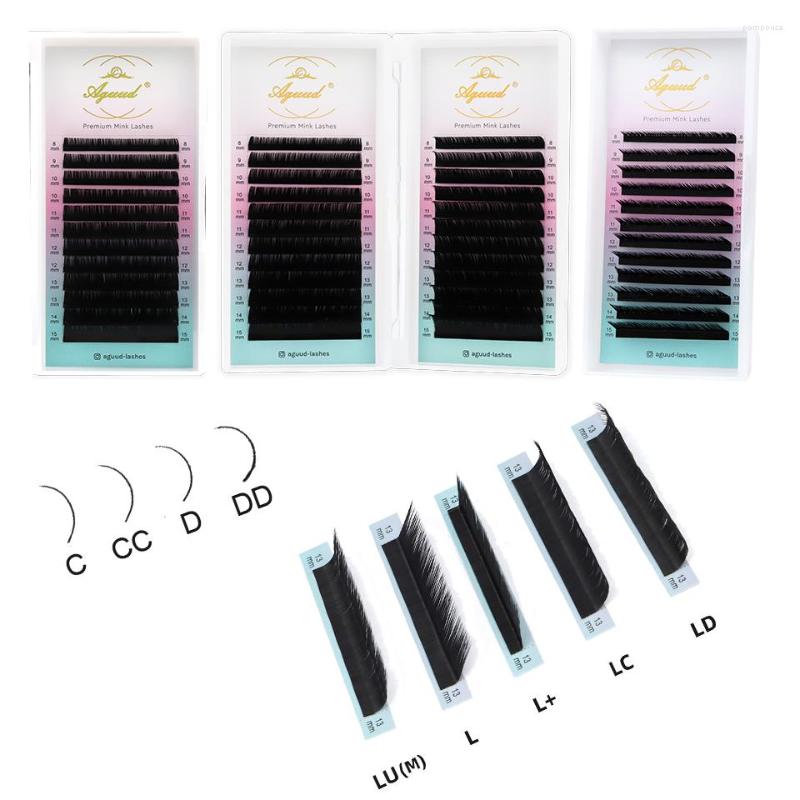 Faux Cils AGUUD Lashes C/CC/D/DD/L/LU(M) CURL Extension de Cils Cils Individuels Volume Russe Mat Toutes Tailles L/LC/LD Cilio