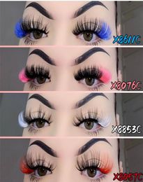 Faux cils asiteo 3d couleurs lashes 1520 mm ombre colored naturel long maquillage dramatique coloré faux fausse muque lashfalse5413946