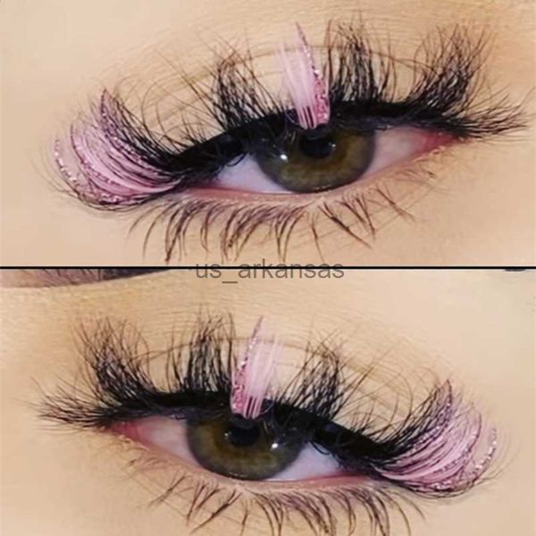 Faux cils asiteo en gros de 25 mm cils colorés cils paillettes de vison extension des cils fournit 5d rose bleu cruauté en vrac gratuit faux cils hkd230817