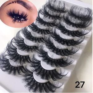 Pestañas de pestañas postizas Fluffy Mink Pestras Dramáticas desordenadas Wispy Natural Eyelashes 20 mm-25 mm hechas a mano reales 3D pestañas de visón maquillaje pestañas falsas HKD230817