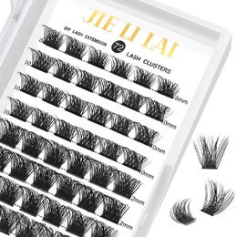 Pestañas postizas Pestañas en racimo 72PCS Extensiones de pestañas en racimos individuales DIY Wispy Fluffy Lash Extension Kit Reutilizable 231101