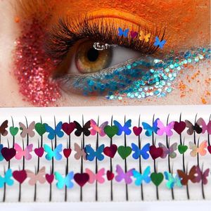 Valse Wimpers Kleur Individuele Lash 3D Vlinder Hart Glitter Wimper Extension Hoge Kwaliteit Natuurlijke Synthetische Decoratie