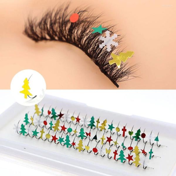 Faux cils couleur cils individuels 3D neige de noël mélangé coloré paillettes Extension de cils brillant pour la décoration de fête