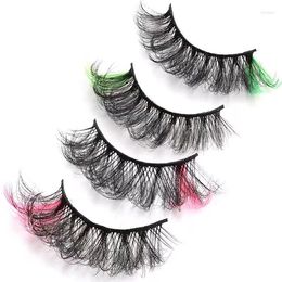 Faux cils colorés cils D curl Natural long Party coloré pour cosplay Halloween Volume Lashes Extension Shoad Shadow