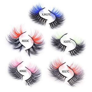 Cils cils cils multicolores cils vaporeux moelleux 3D cils de vison naturels longs et épais faux cils bicolores auto-adhésifs super qualité et styles