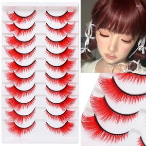 Valse wimpers Kleurrijke nep Halloween-make-upproducten Blauw Rood Roze Extensie Gekleurde wimpers Make-up Cosplay