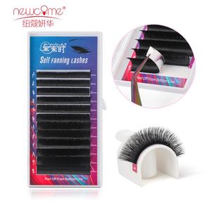 Pestañas postizas vienen con ventilador automático, pestañas con volumen que florecen, extensión de pestañas fácil 2D/3D/4D/5D/6D, herramienta de maquillaje para pestañas de visón falso DIY