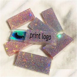 Faux cils personnalisés vides avec strass, 10 pièces/lot, pour cils de vison 3D 5D, faux cils, livraison directe Dhyhx