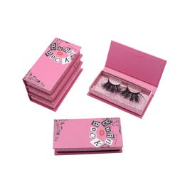 Pestañas postizas Pestañas rosadas lindas Embalaje Caja de pestañas personalizada Venta al por mayor 5D 25 mm Pestañas de visón 3D con Mean Girls Burn Book 230718