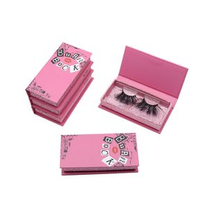 Faux Cils Mignon Rose Cils Emballage Personnalisé Lash Box En Gros 5D 25mm Mink Lashes 3D Avec Mean Girls Burn Book 230718