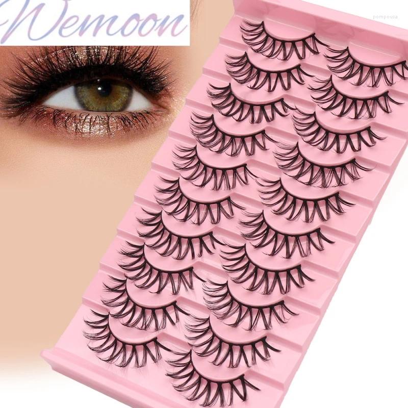 Faux cils démon 10 paires de faux curling dense de simulation naturelle tridimensionnelle