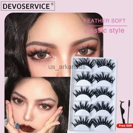 False wimpers Devoservice Lashes 3/5/6/10pairs natuurlijke 3D faux mink wimpers dikke dramatische valse wimper make -up oog lash extensie pestaas hkd230817