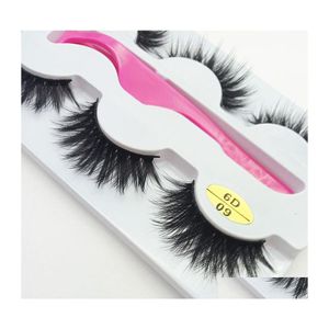 Faux Cils Dhs 3Pairs / Set 3D 8 Styles Épais Long Avec Applicateur De Pince À Cils Maquillage Des Yeux Goutte Livraison Santé Beauté Yeux Dhjgb